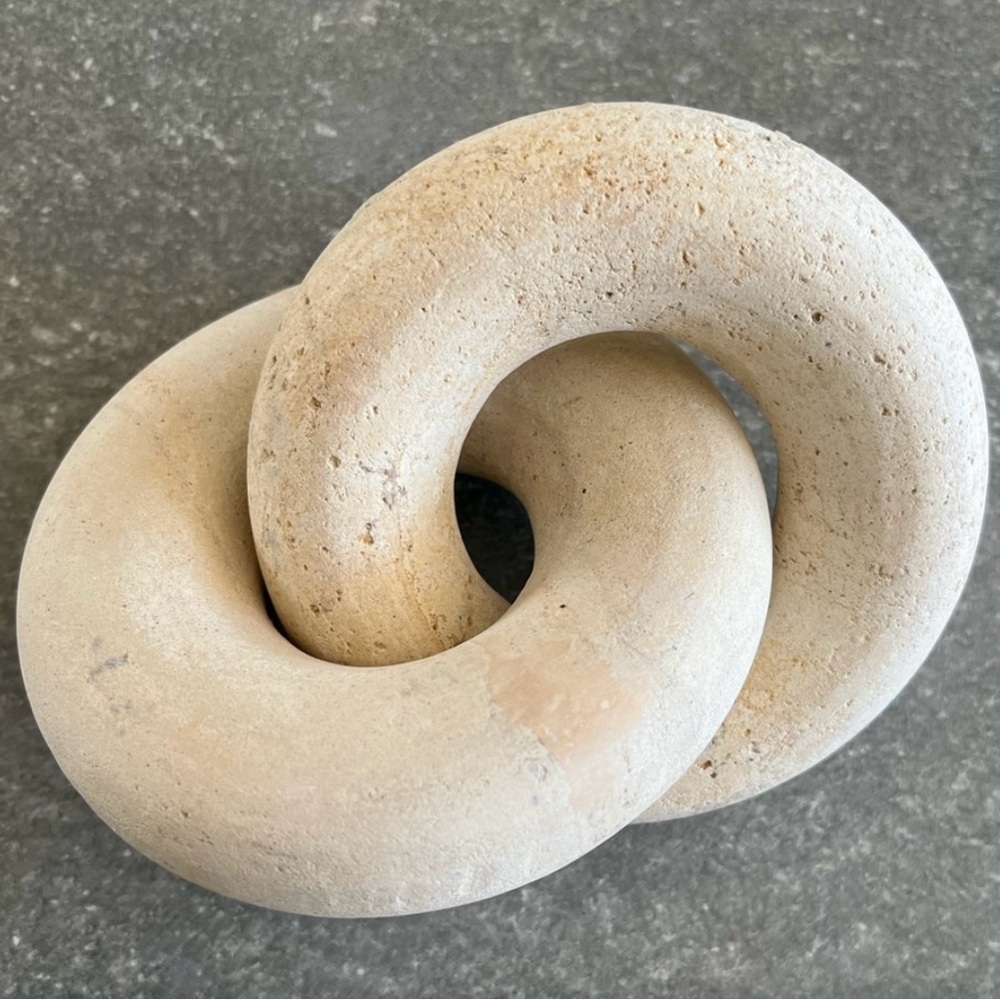 Studio McGee Cream Interlocking Stone Sculpture